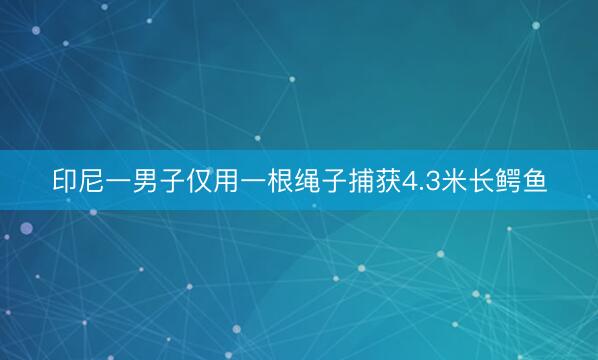 印尼一男子仅用一根绳子捕获4.3米长鳄鱼