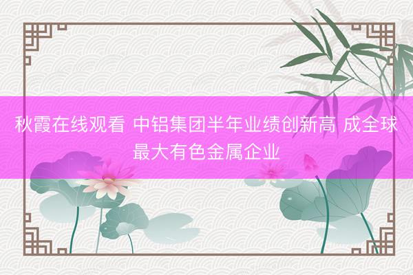 秋霞在线观看 中铝集团半年业绩创新高 成全球最大有色金属企业