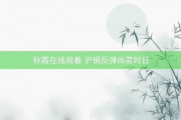 秋霞在线观看 沪铜反弹尚需时日