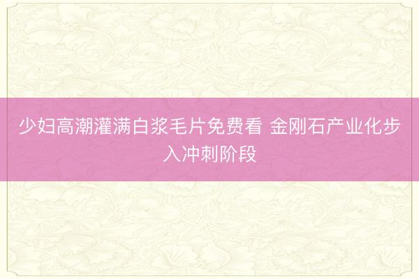 少妇高潮灌满白浆毛片免费看 金刚石产业化步入冲刺阶段
