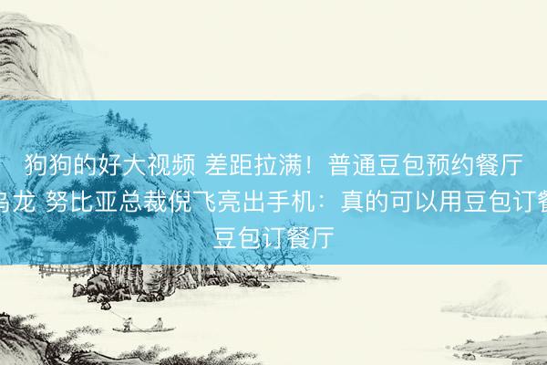 狗狗的好大视频 差距拉满！普通豆包预约餐厅闹乌龙 努比亚总裁倪飞亮出手机：真的可以用豆包订餐厅