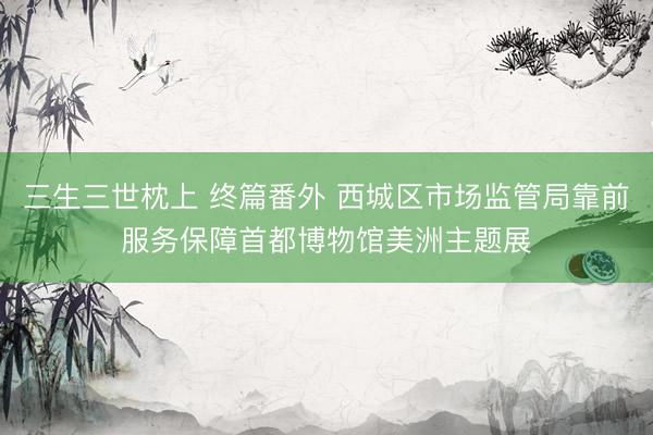 三生三世枕上 终篇番外 西城区市场监管局靠前服务保障首都博物馆美洲主题展