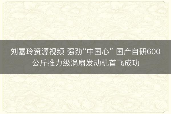 刘嘉玲资源视频 强劲“中国心” 国产自研600公斤推力级涡扇发动机首飞成功