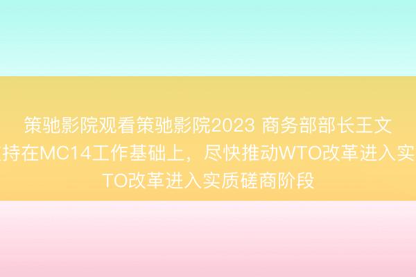 策驰影院观看策驰影院2023 商务部部长王文涛：中方支持在MC14工作基础上，尽快推动WTO改革进入实质磋商阶段