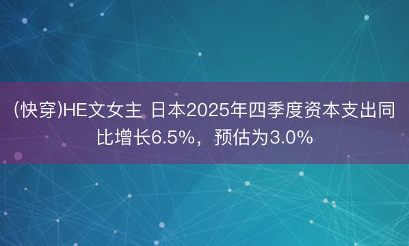 (快穿)HE文女主 日本2025年四季度资本支出同比增长6.5%，预估为3.0%