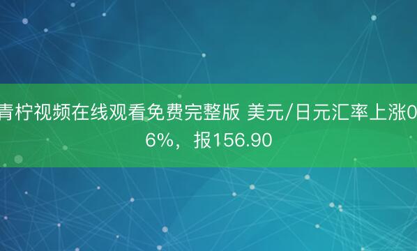 青柠视频在线观看免费完整版 美元/日元汇率上涨0.6%，报156.90