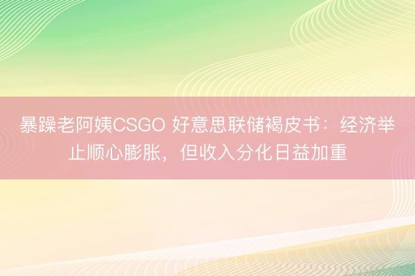 暴躁老阿姨CSGO 好意思联储褐皮书：经济举止顺心膨胀，但收入分化日益加重