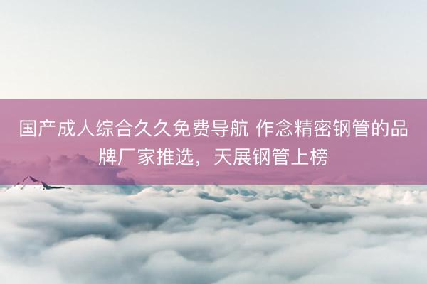 国产成人综合久久免费导航 作念精密钢管的品牌厂家推选，天展钢管上榜
