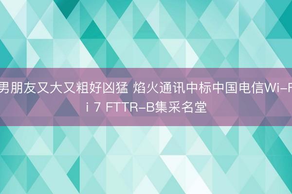男朋友又大又粗好凶猛 焰火通讯中标中国电信Wi-Fi 7 FTTR-B集采名堂