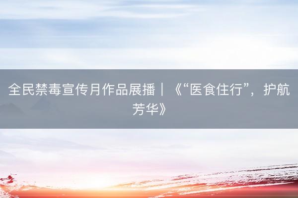 全民禁毒宣传月作品展播｜《“医食住行”，护航芳华》