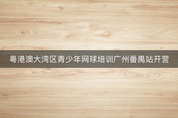 粤港澳大湾区青少年网球培训广州番禺站开营