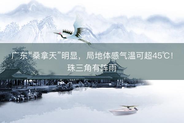 广东“桑拿天”明显，局地体感气温可超45℃！珠三角有阵雨